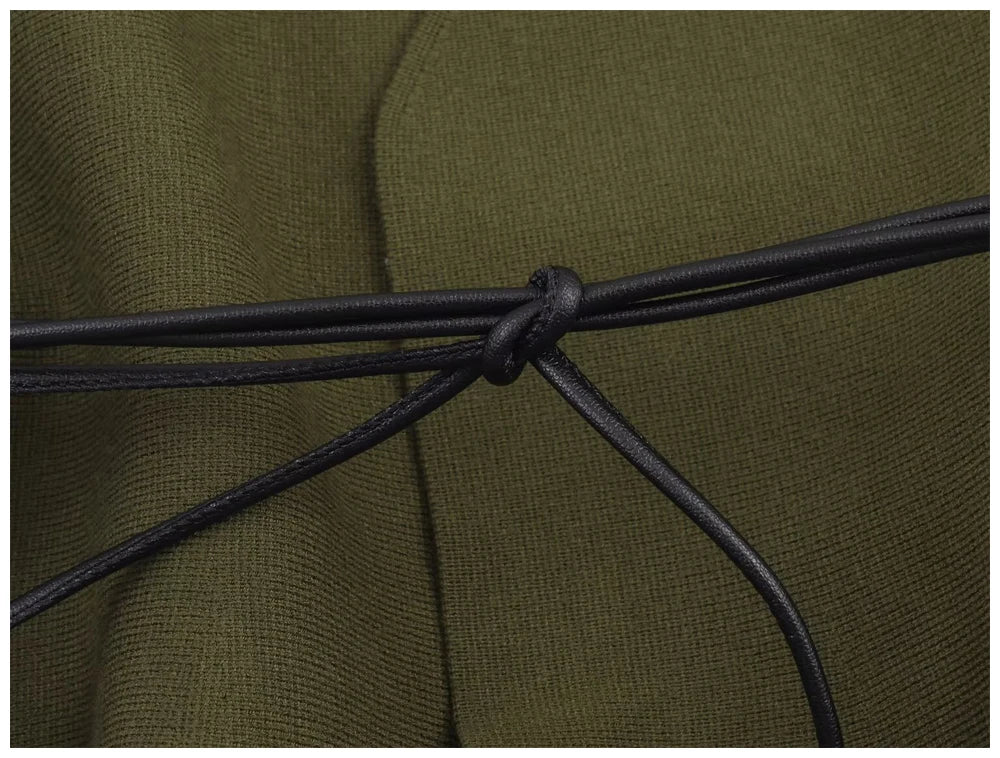 Tie-Waist V-Neck Knit Cardigan