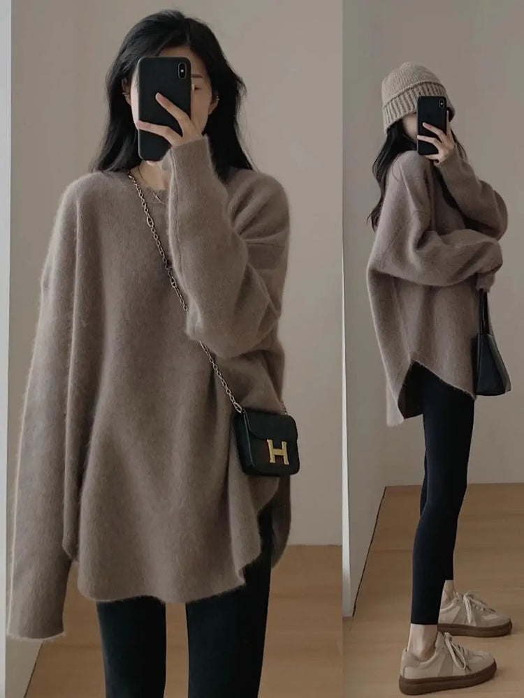 Long Red Knit Sweater
