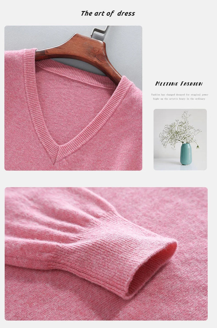 Men's V-Neck Knit Sweater