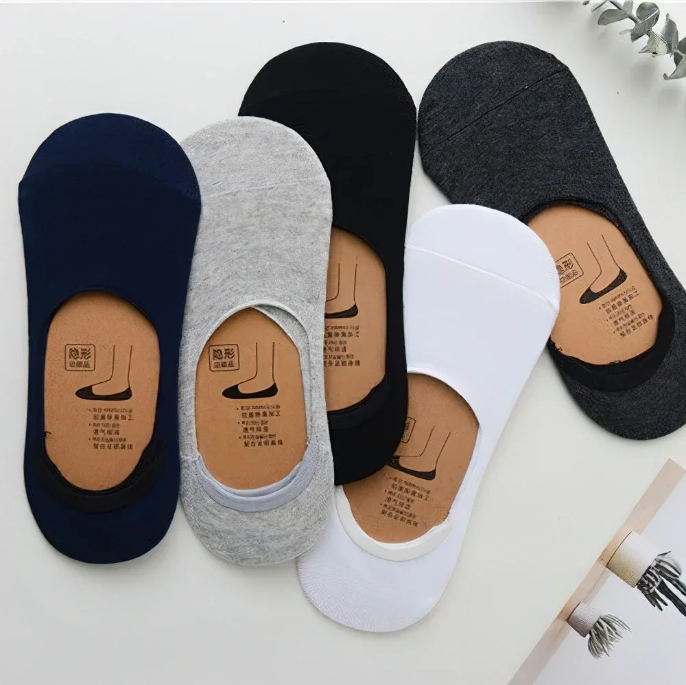 Men's No-Show Boat Socks, 5 Pairs