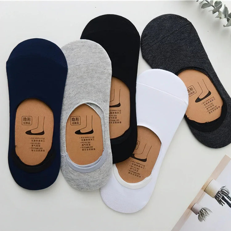 Men's No-Show Boat Socks, 5 Pairs