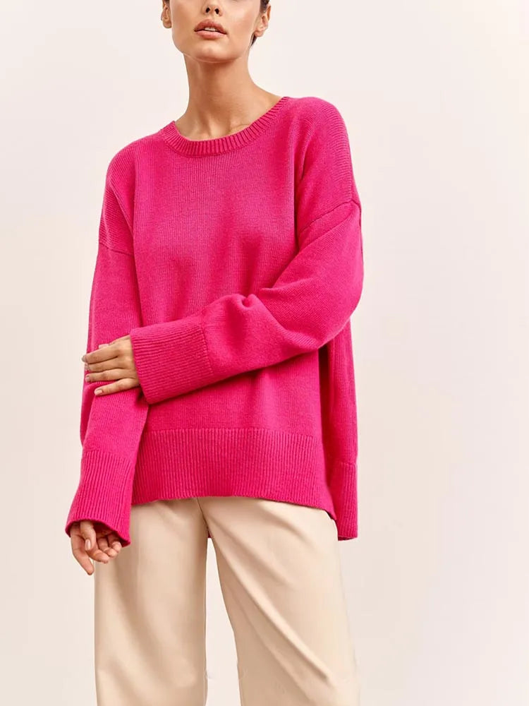 Oversized Crewneck Knit Sweater