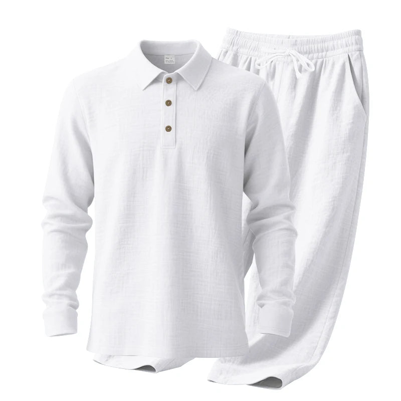 Men's Polo Shirt & Straight-Leg Pants Set