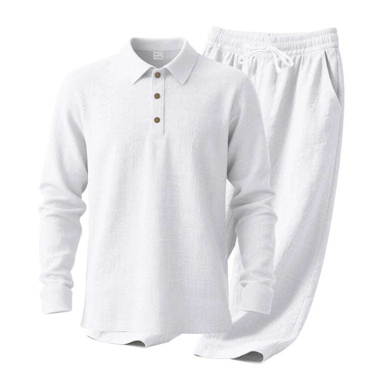 Men's Polo Shirt & Straight-Leg Pants Set