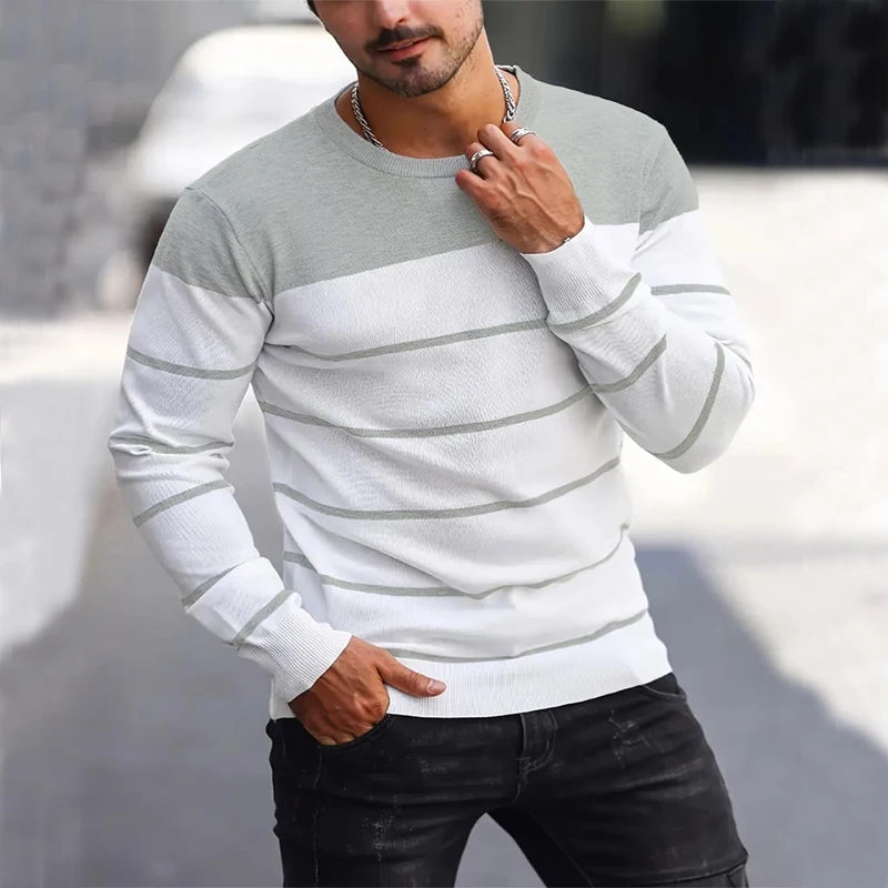 Men's Striped Crewneck Sweater