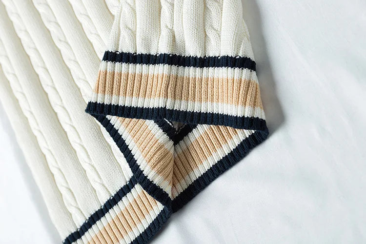 Men's Striped V-Neck Sweater Vest