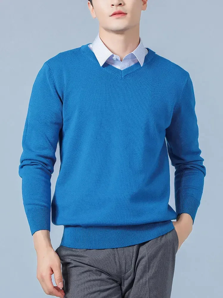 Men's V-Neck Knit Sweater