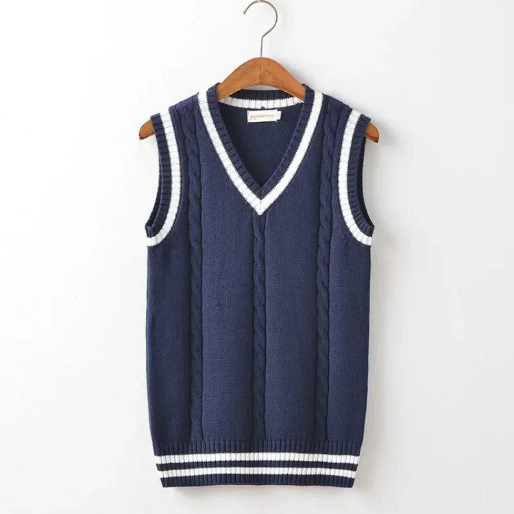 Men's Striped Knit Sweater Vest