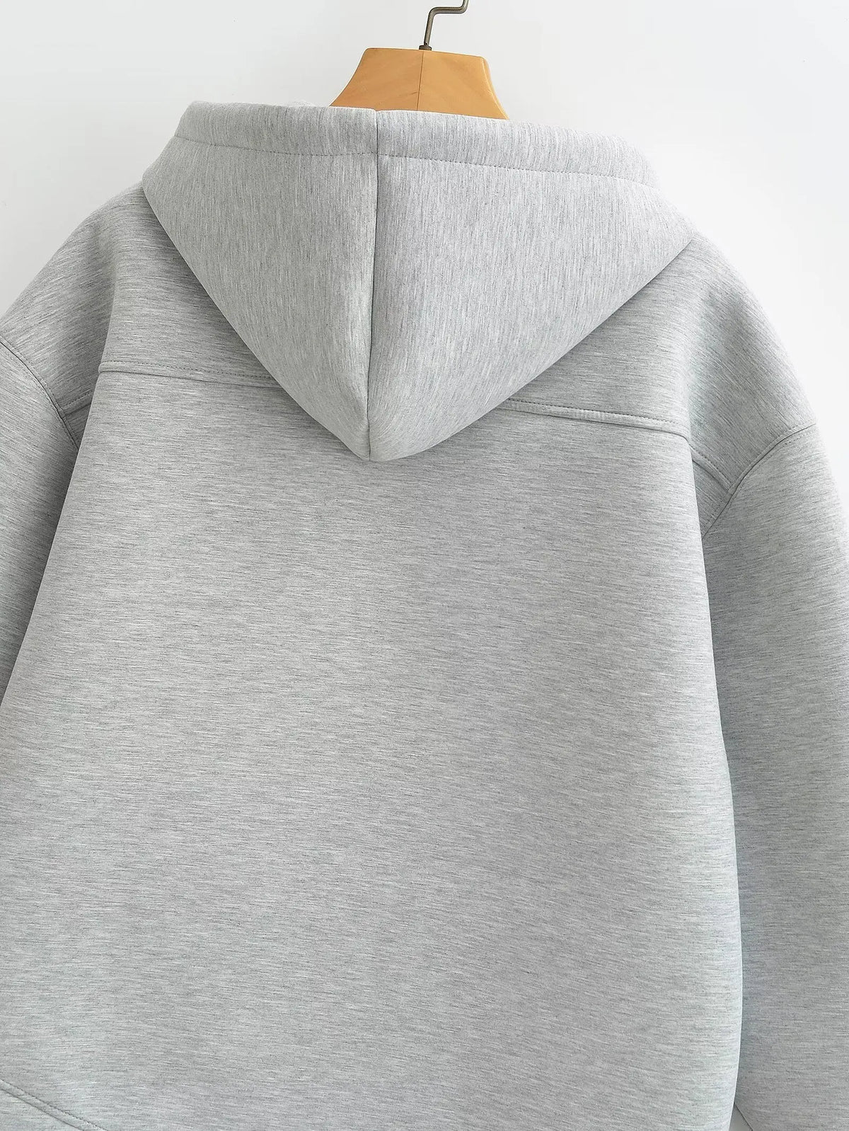 Gray Hooded Zip Jacket
