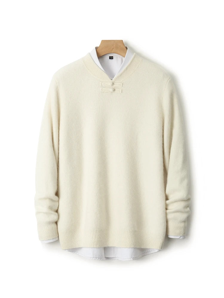 Men's Stand-Collar Button Sweater