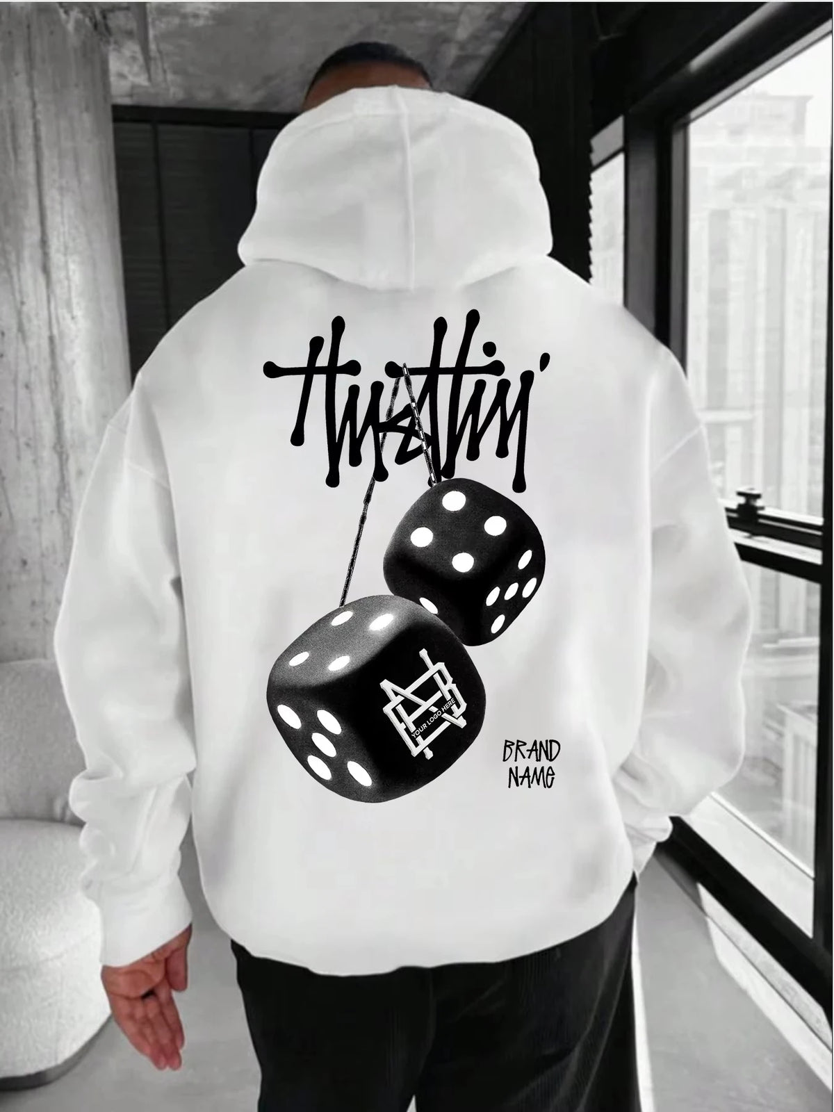 Men's and Women's Hooded Sweatshirt - New Geometric Pattern Fashionally Loose and Warm Winter-Spring Sport Coat