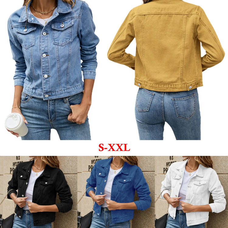 Slim Button-Front Denim Jacket