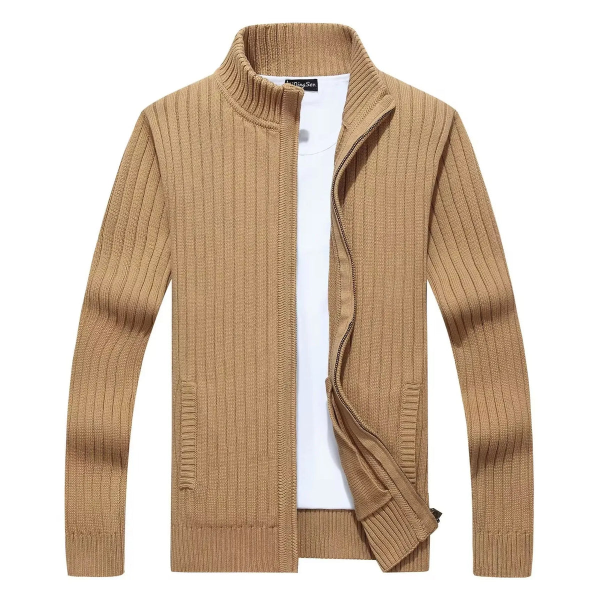 Men's Zip-Up Knit Cardigan Sweater