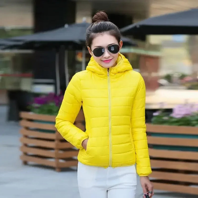 Cropped Hooded Puffer Jacket