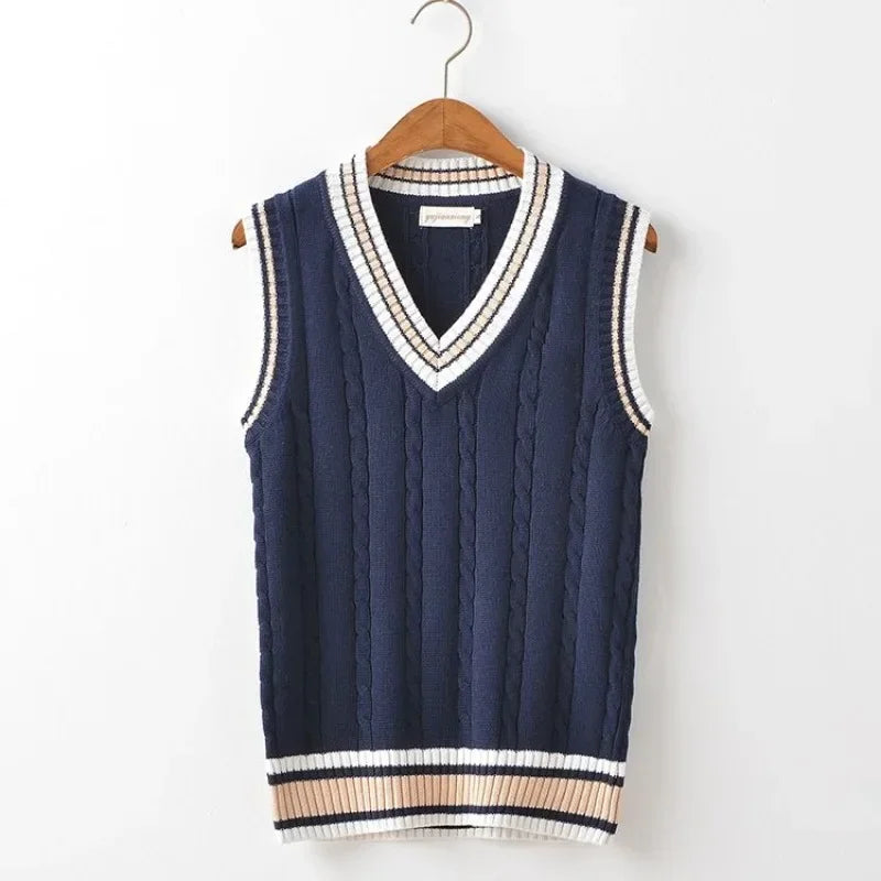 Men's Striped Knit Sweater Vest