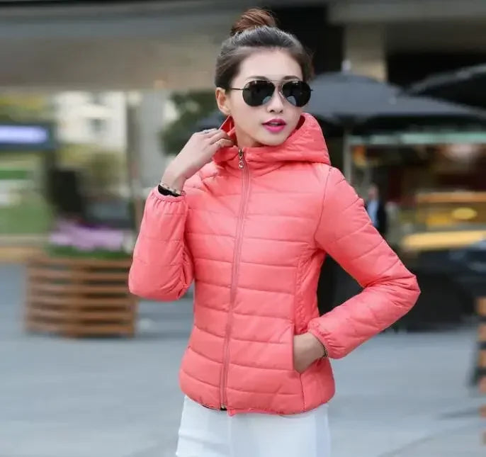 Cropped Hooded Puffer Jacket