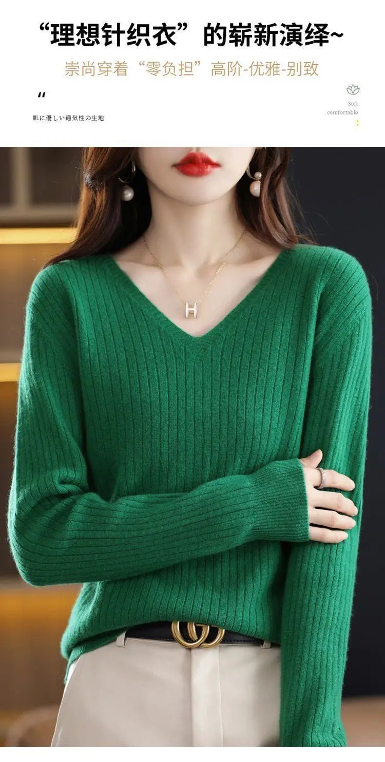 Classic V-Neck Knit Sweater
