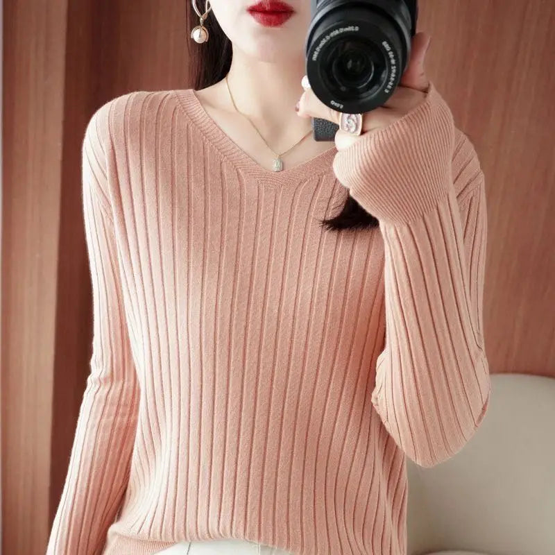 Classic V-Neck Knit Sweater
