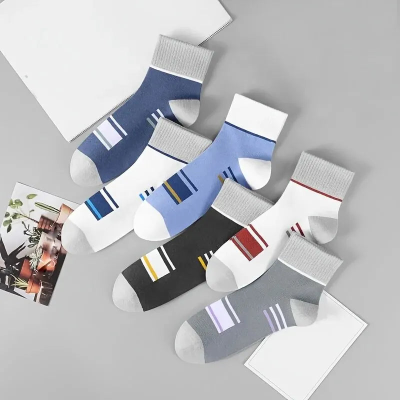 Men's Mid-Calf Sports Socks, 5 Pairs