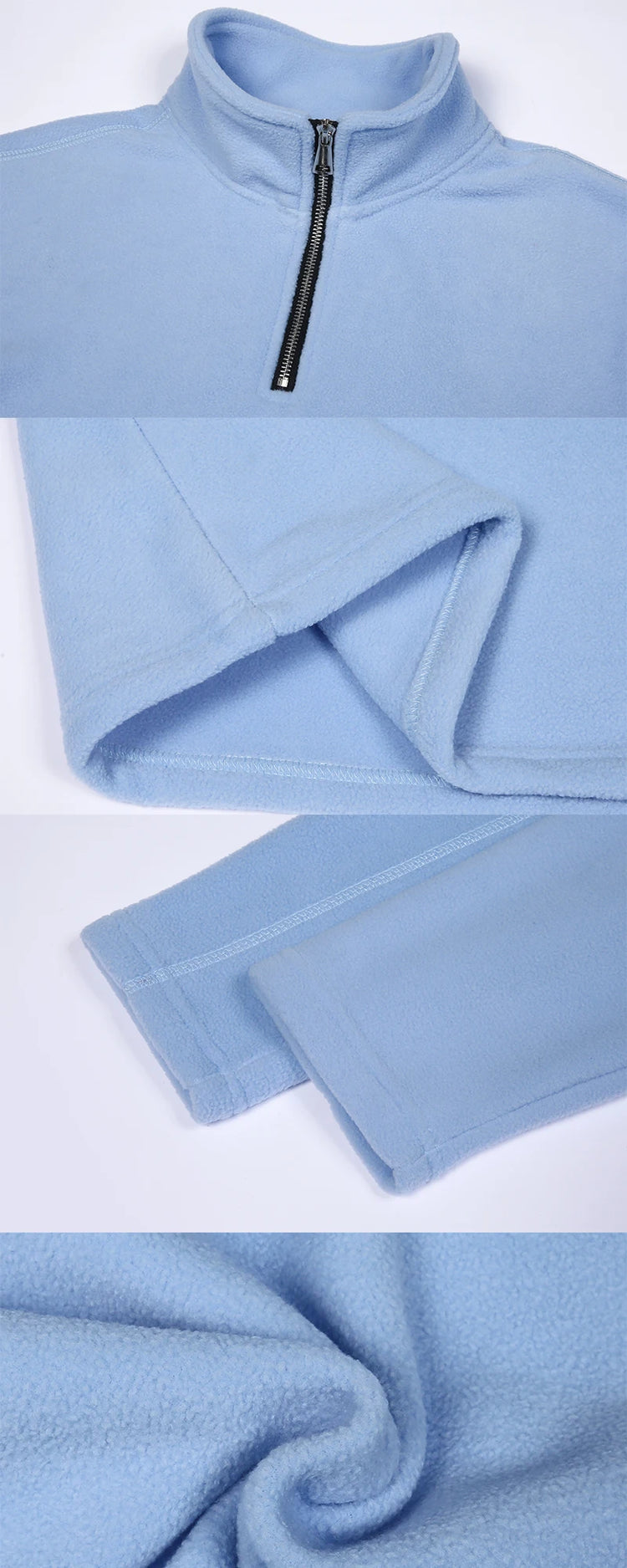 Men's Zip-Neck Fleece Hoodie Sweatshirt