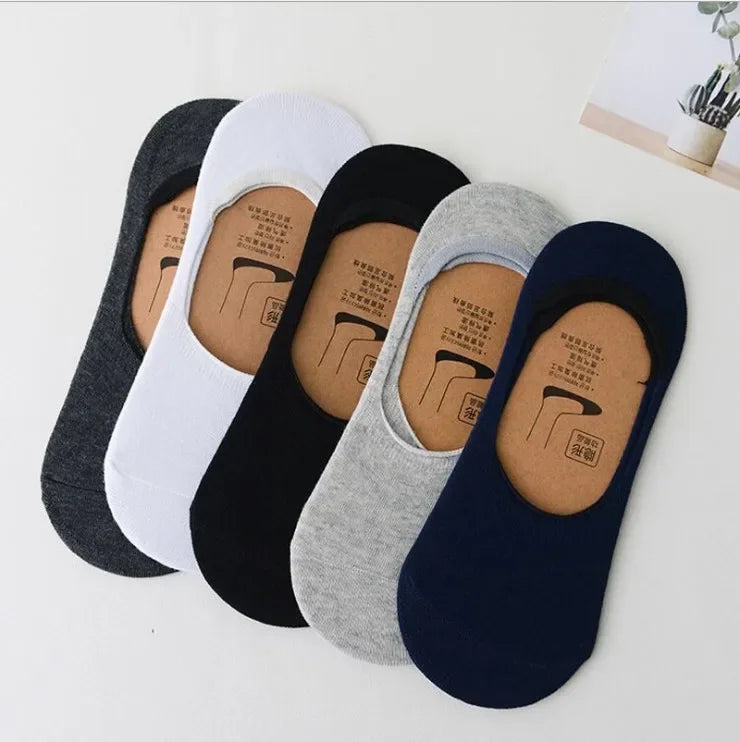 Men's No-Show Boat Socks, 5 Pairs