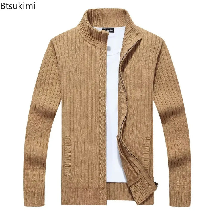 Men's Zip-Up Knit Cardigan Sweater