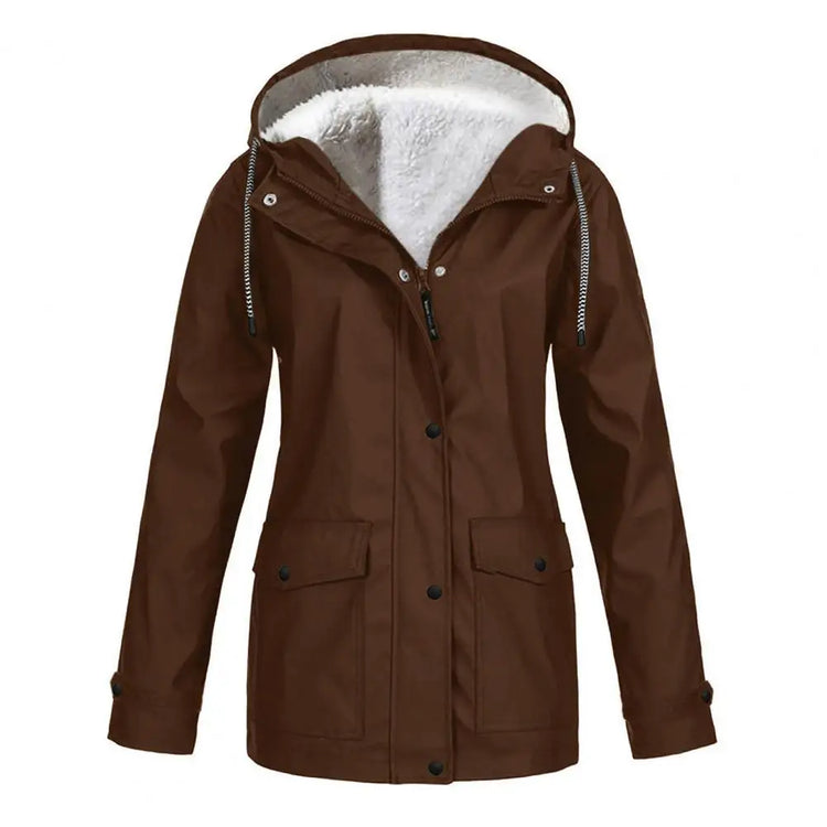Fleece-Lined Hooded Parka Coat