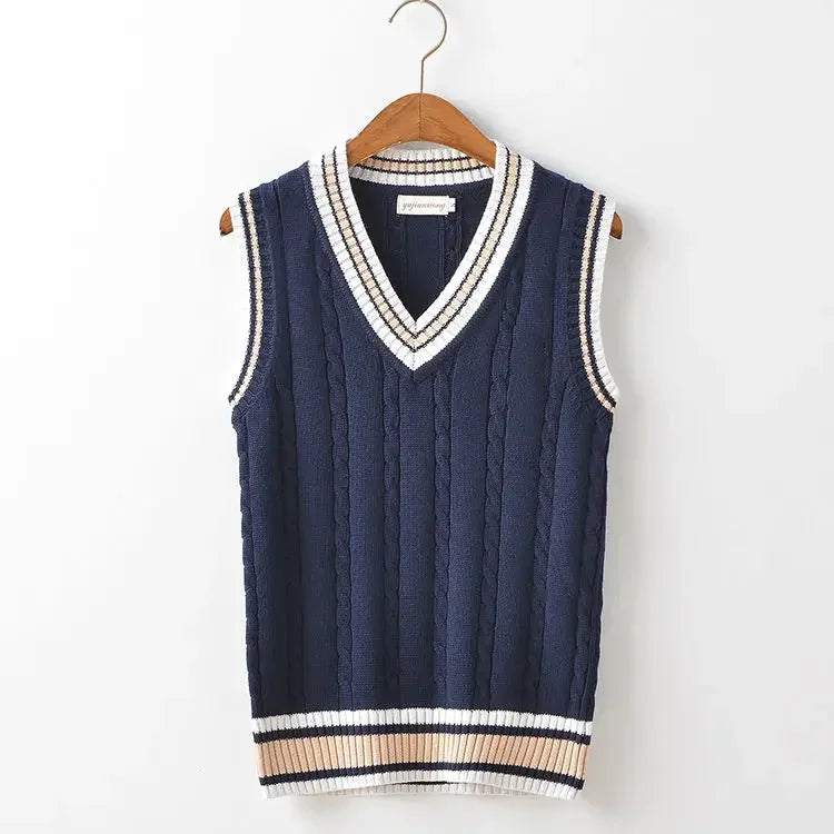Men's Striped Knit Sweater Vest