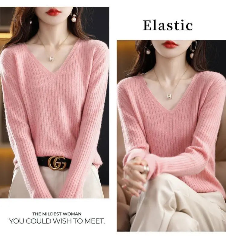 Classic V-Neck Knit Sweater