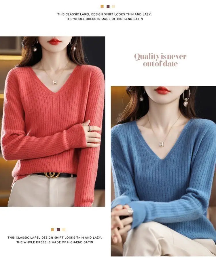 Classic V-Neck Knit Sweater