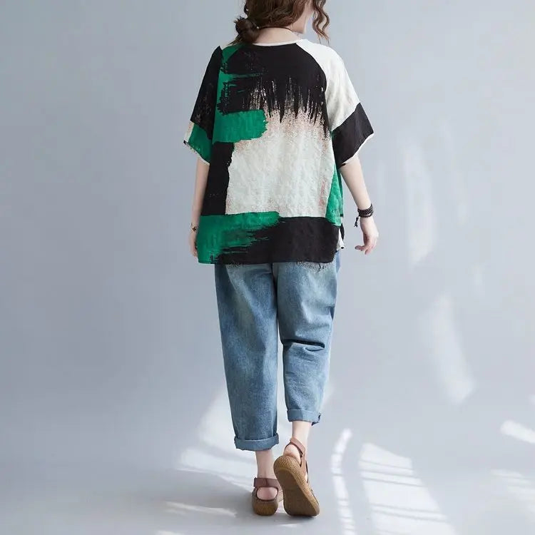 Loose Cotton Linen T-Shirt