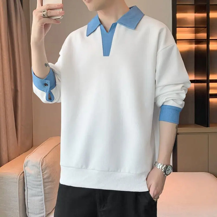 Men's Lapel Sweatshirt Top