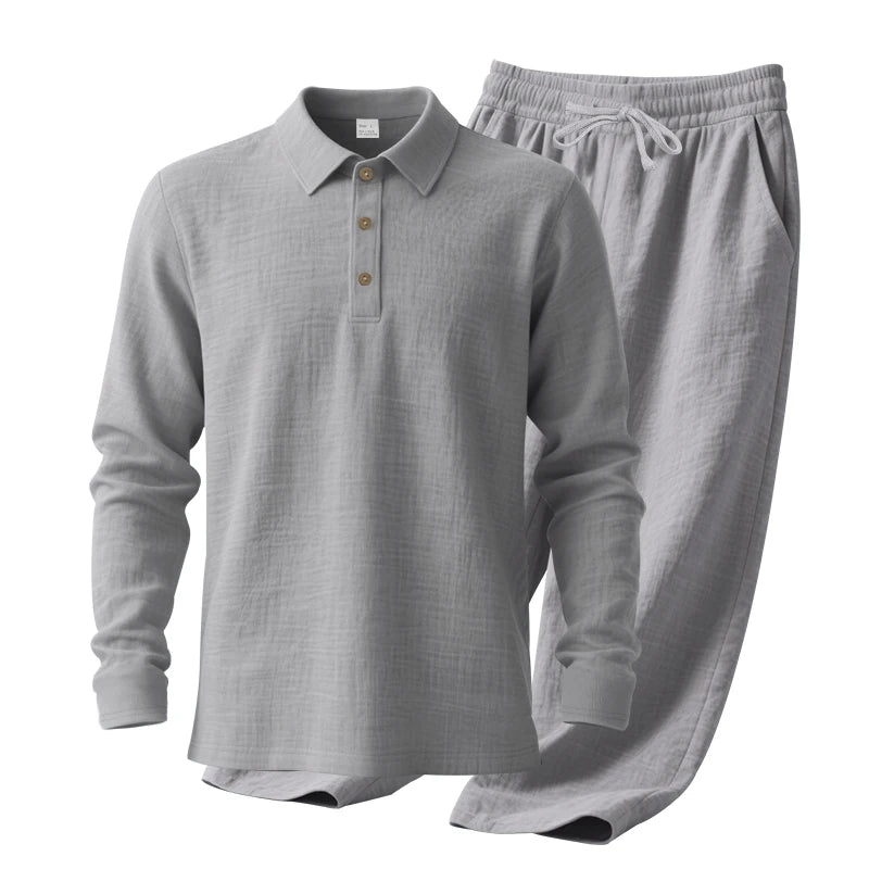 Men's Polo Shirt & Straight-Leg Pants Set