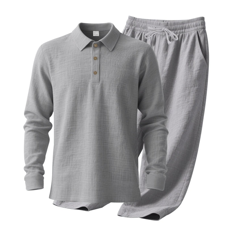 Men's Polo Shirt & Straight-Leg Pants Set