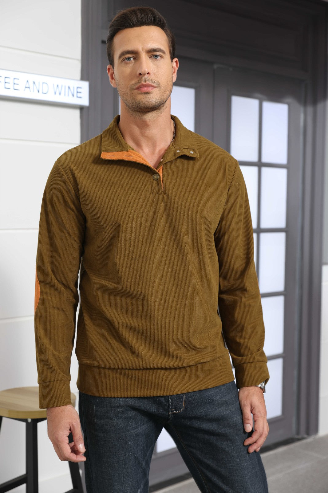 Men's Stand-Collar Pullover Sweater