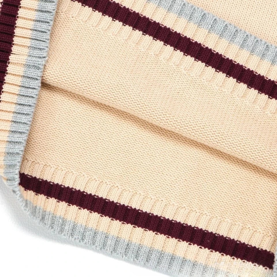 Men's Striped V-Neck Sweater Vest