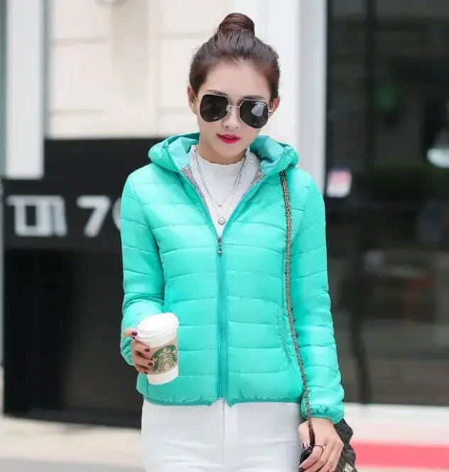 Cropped Hooded Puffer Jacket