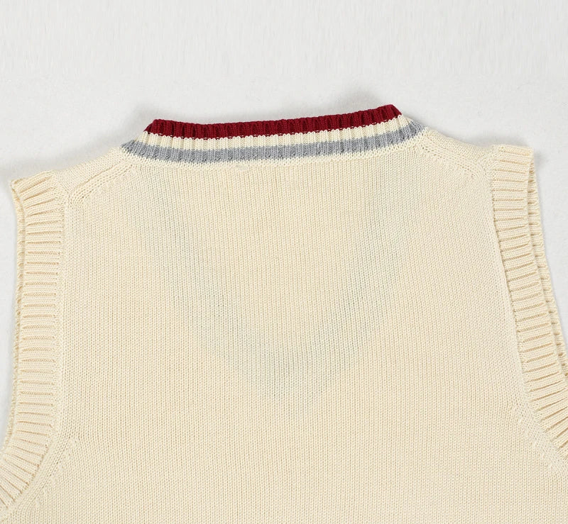 Men's Striped V-Neck Sweater Vest