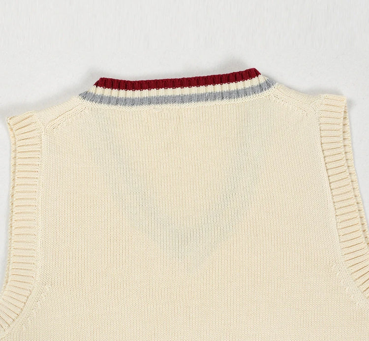 Men's Striped V-Neck Sweater Vest