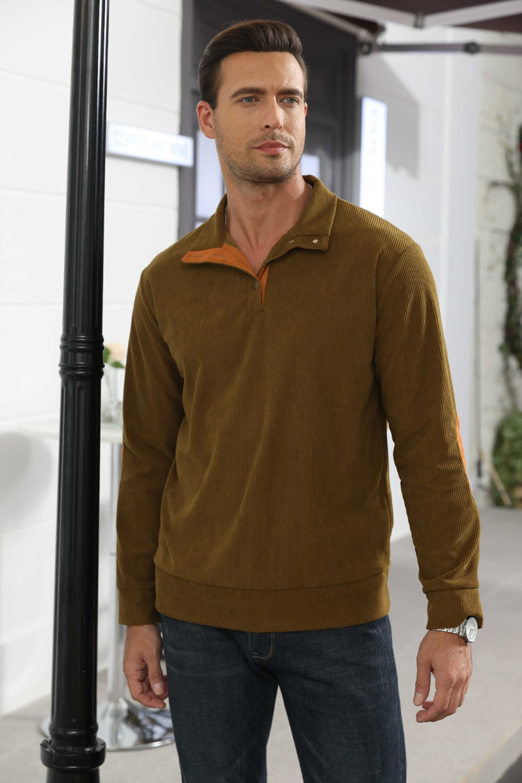 Men's Stand-Collar Pullover Sweater