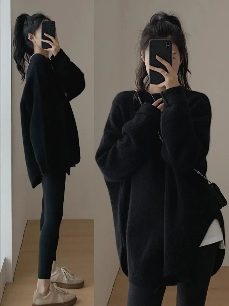 Long Red Knit Sweater