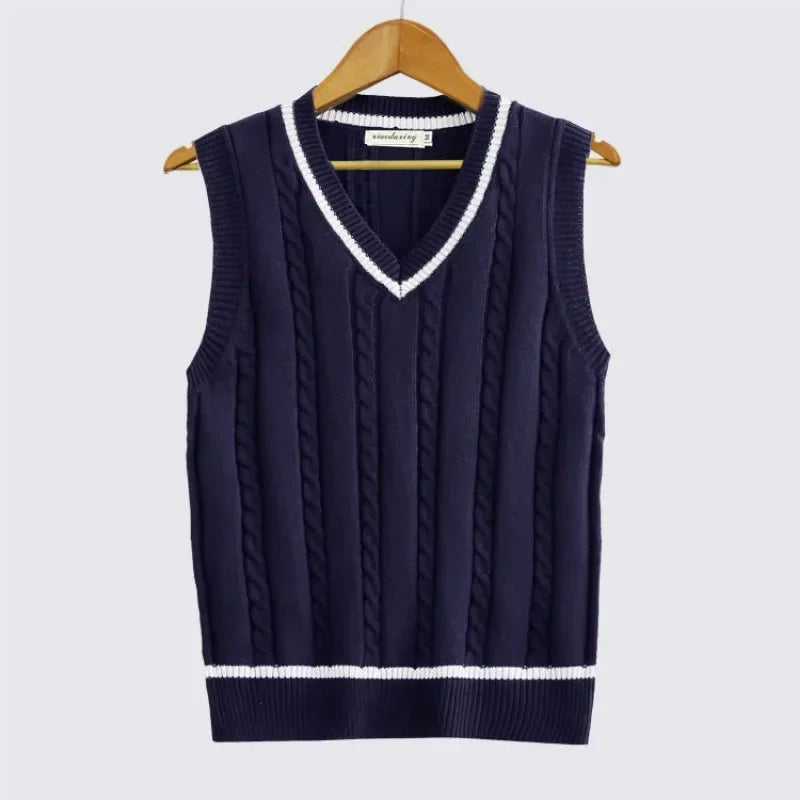 Men's Striped Knit Sweater Vest