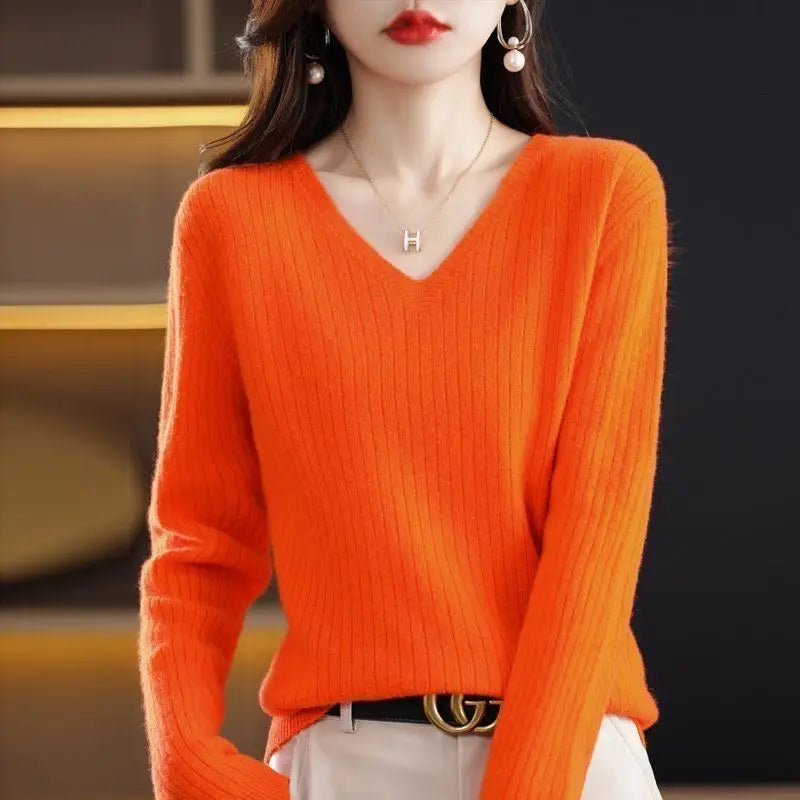 Classic V-Neck Knit Sweater