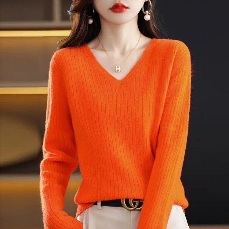 Classic V-Neck Knit Sweater