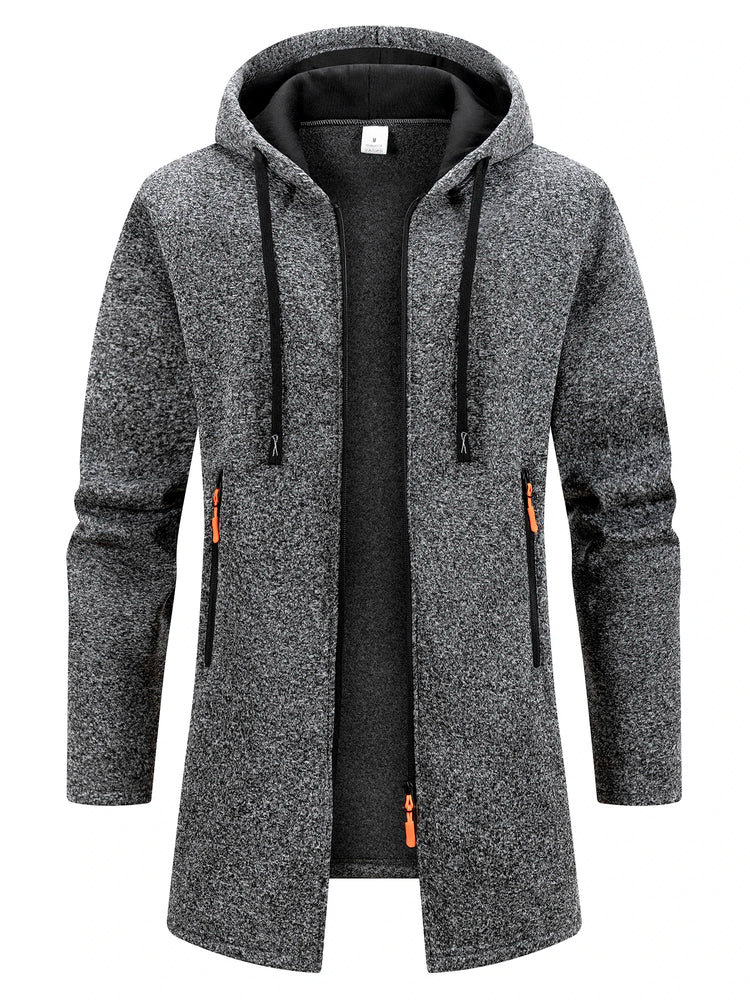 Men's Fleece-Lined Hooded Sweater Coat
