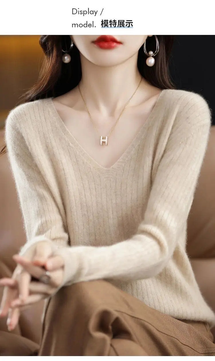 Classic V-Neck Knit Sweater