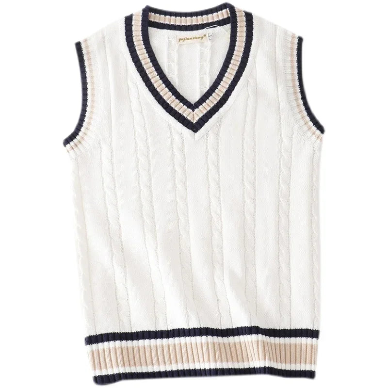 Men's Striped V-Neck Sweater Vest