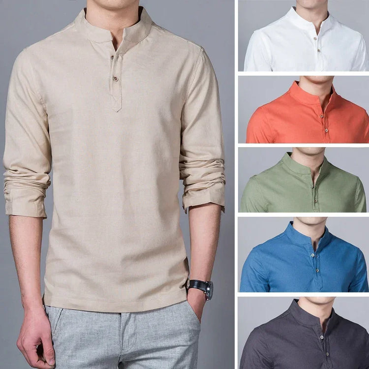 Men's Slim Stand-Collar Shirt