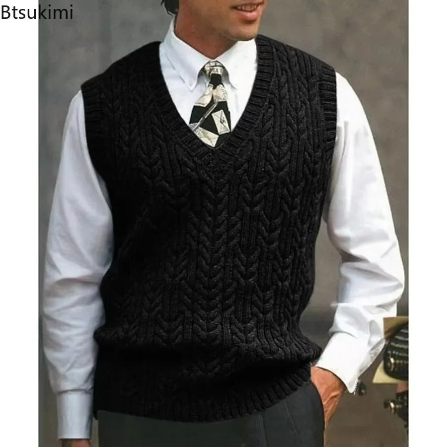 Men's Fleece V-Neck Sweater Vest