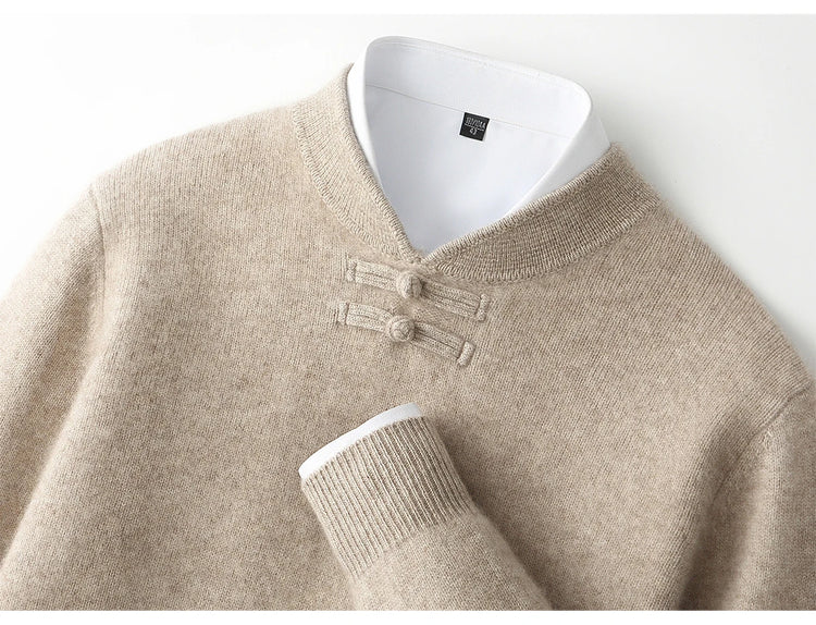 Men's Stand-Collar Button Sweater